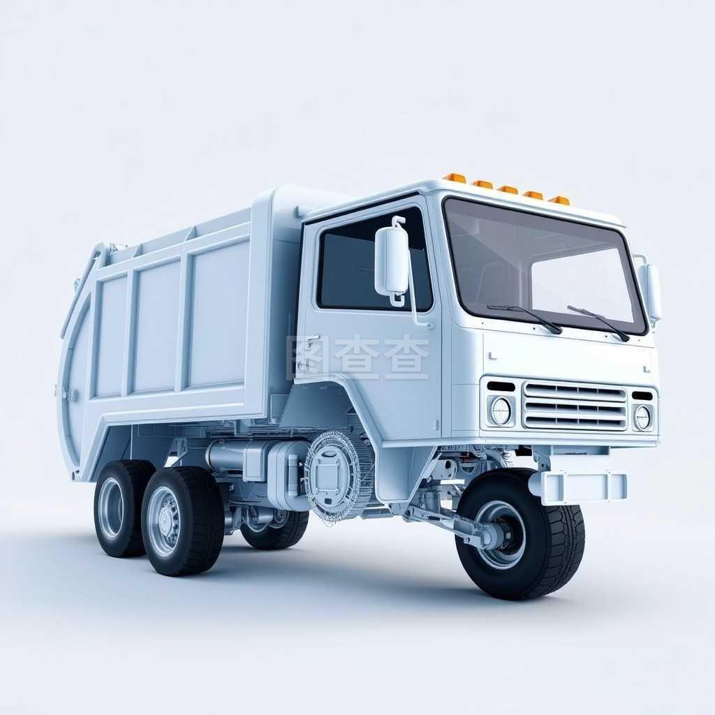 垃圾车 城市清洁背后的默默守护者——3D插图赏析